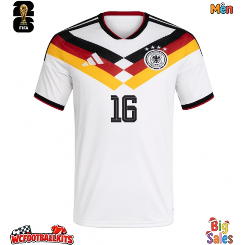 Germany Angelo Stiller #16 Replica Home Stadium Shirt World Cup 2026 Short Sleeve